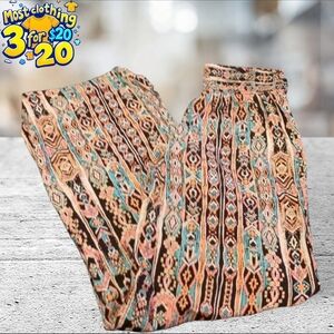 Copper key wide leg boho style pants size L